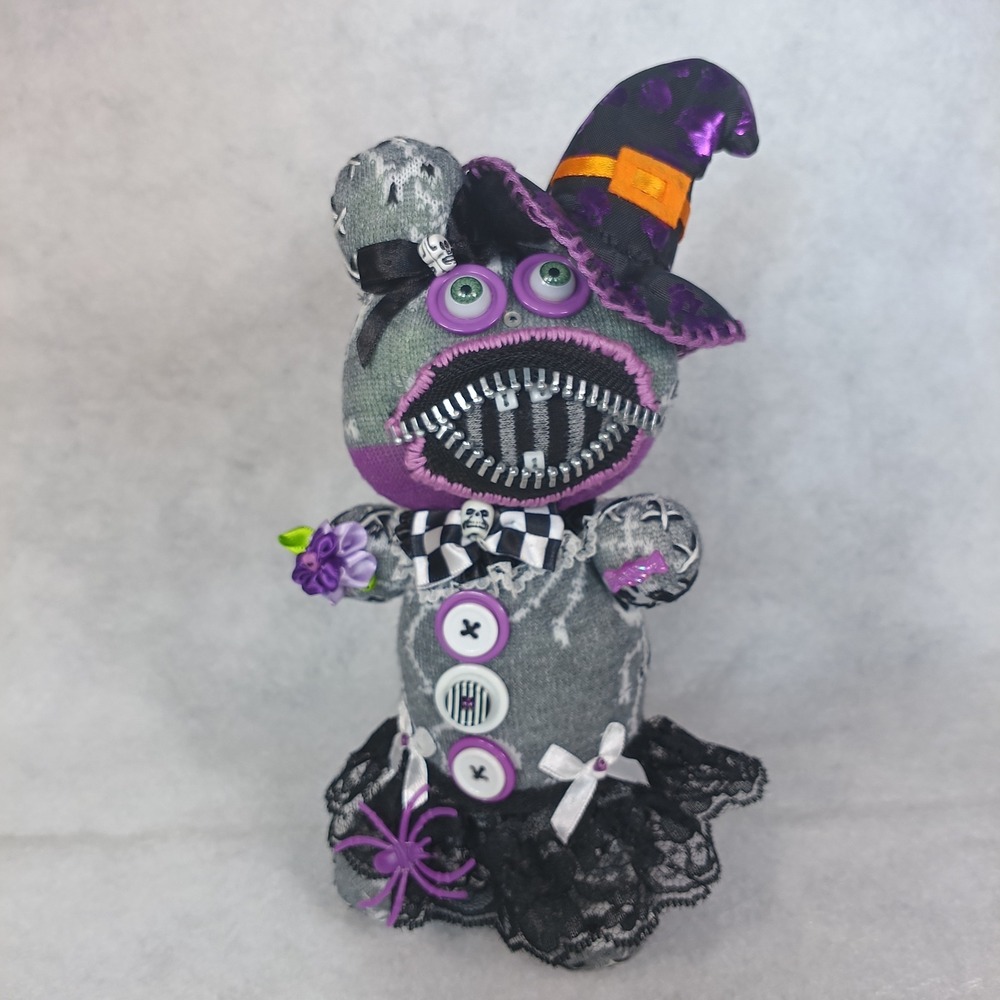 Halloween Bear Witch Monster Art Doll Zipper Mouth Creepy Cute OOAK
